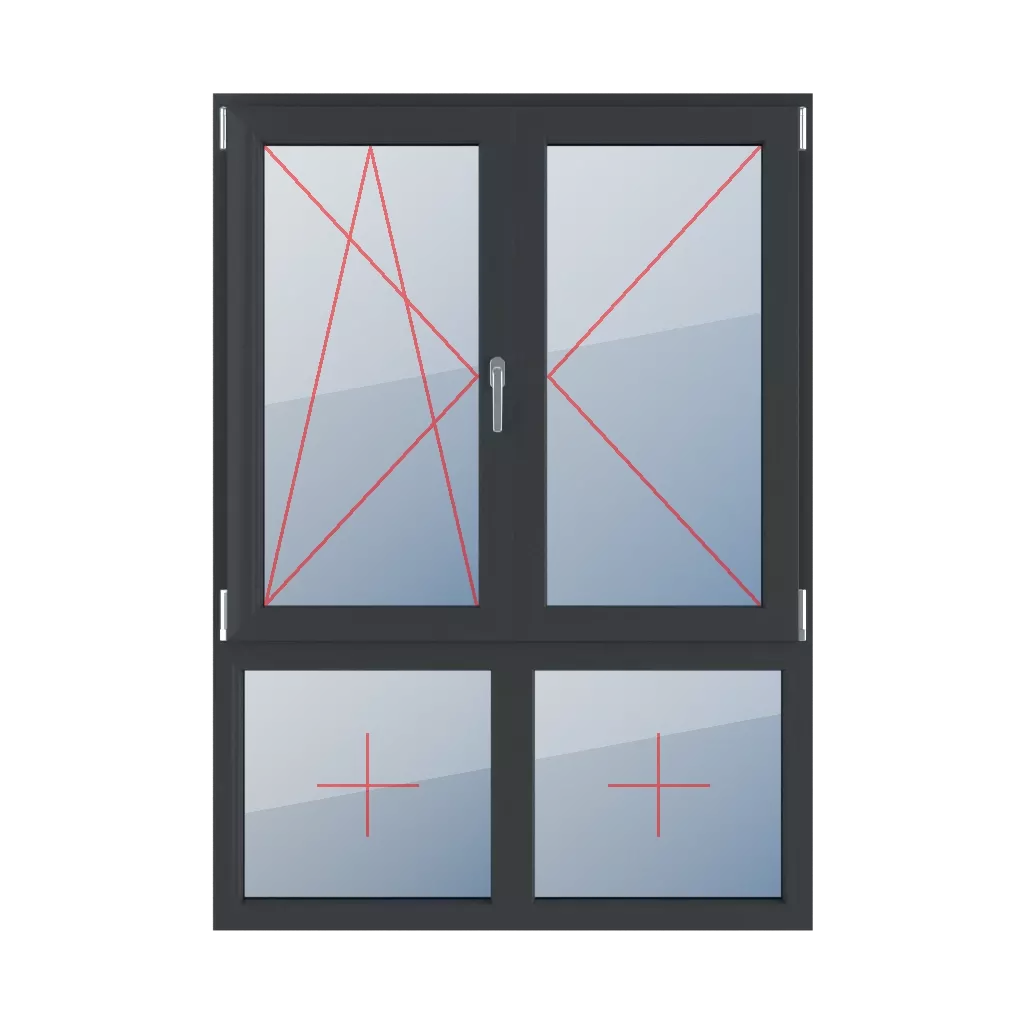 Left-hand turn-tilt, right-hand turn, movable mullion, fixed glazing in the frame windows types-of-windows four-leaf 70-30-vertical-asymmetrical-division-with-a-movable-mullion left-hand-turn-tilt-right-hand-turn-movable-mullion-fixed-glazing-in-the-frame 