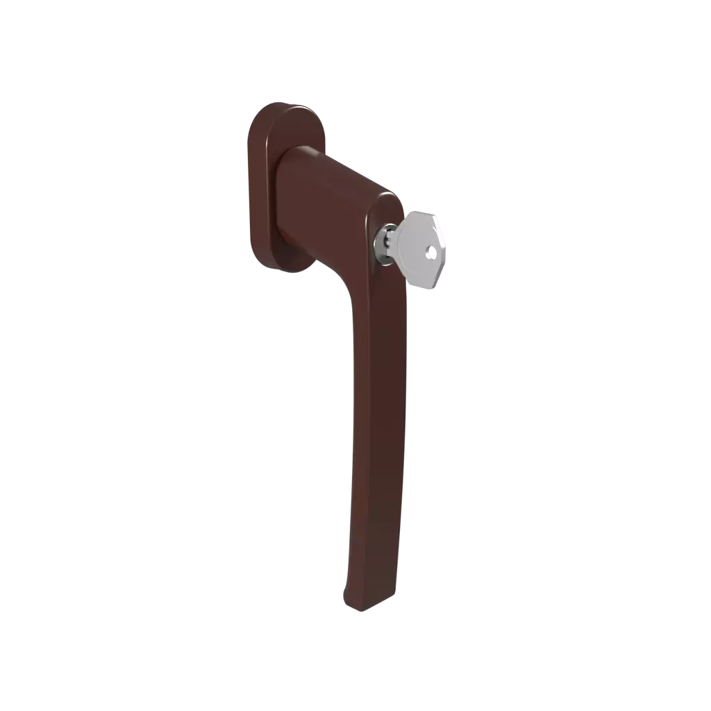 Door handle with key PSK chocolate brown windows window-accessories handles psk with-the-key door-handle-with-key-psk-chocolate-brown